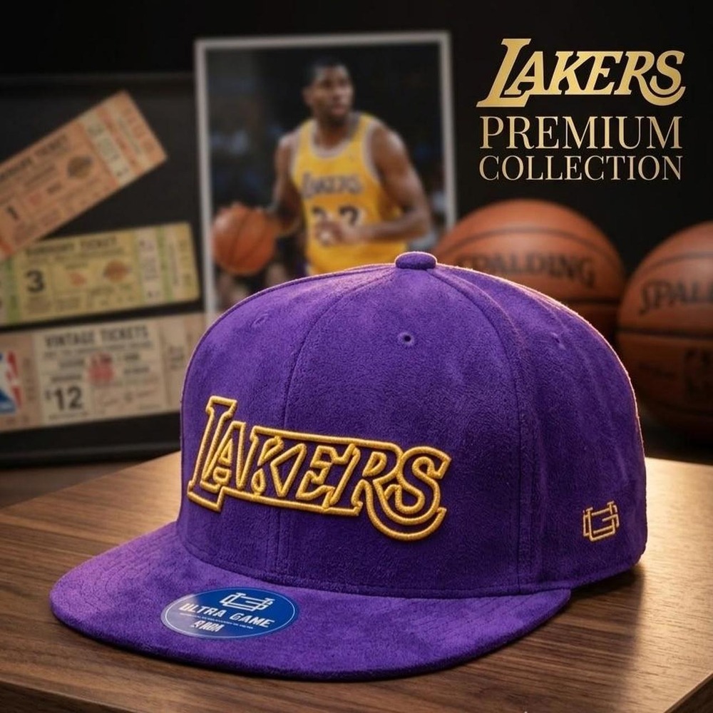 Los Angeles LA Lakers Velvet/Suede Style Hat Purple Ultra Game Snapback Cap NBA